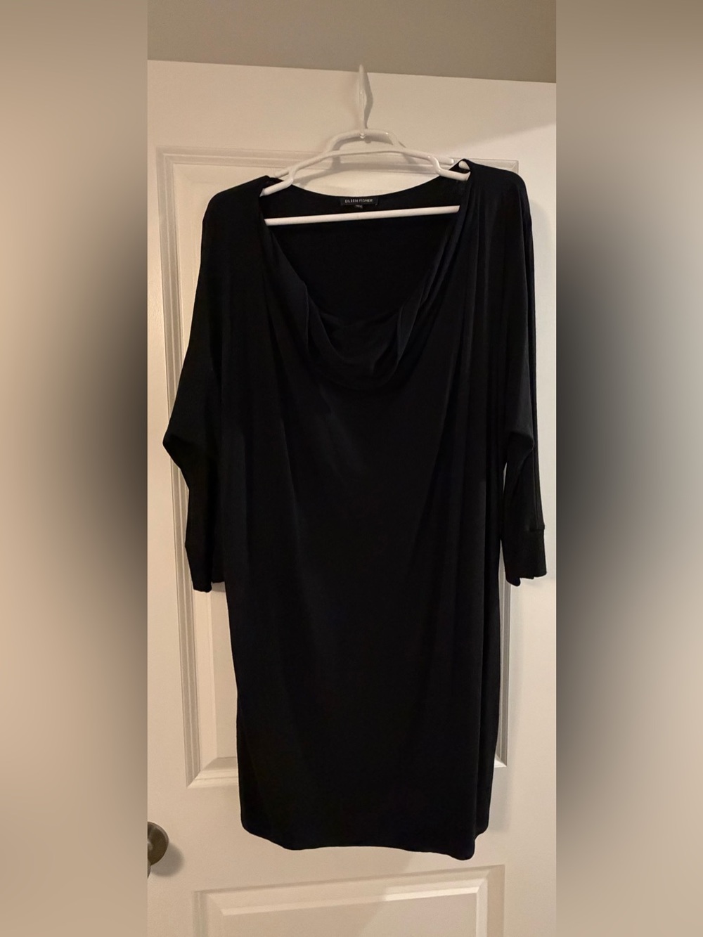 Women’s black Eileen Fisher long sleeve cowl neck dress size XL